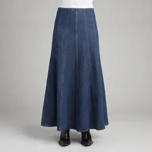 Saia Jeans Longa Levi's Seamed Flare Skirt
